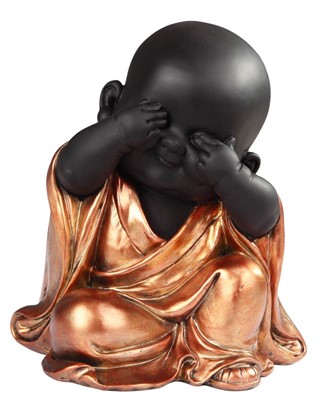 See no Evil Monk in Golden&Black