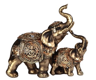 Golden Thai Elephant with Cub