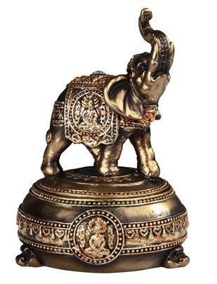 Golden Thai Elephant Trinket Box
