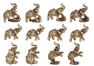 Golden Miniature Thai Elephant Set