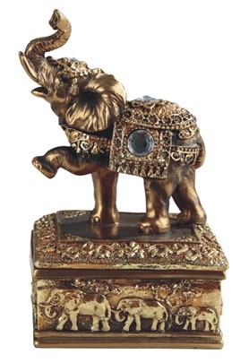 Golden Thai Elephant Trinket Box