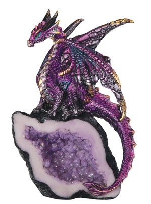 Purple Dragon with Crystal-
