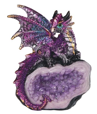 Purple Dragon on Crystal