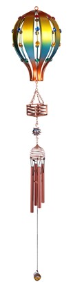 Copper Gem Chime, Gold/Blue Air Balloon