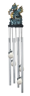 Dragon Wind Chime holding Egg, Round Top