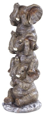 Stacked Hear/See/Speak no Evil Elephants