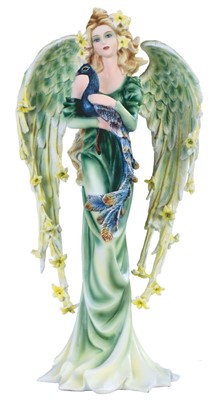 Green Angel Fairy with Peacock