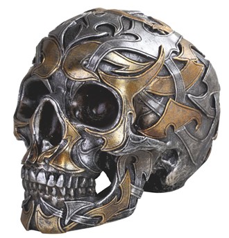 Skull with Gold and Silver Tattoo
