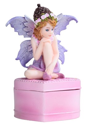 Fairy Elf on Pink Ottoman Trinket Box