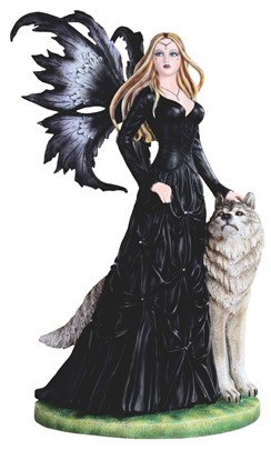 Large-scale Fairy in Black with Wolf