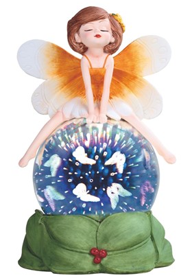 Fairy on Fiber Optic Globe