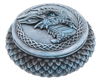 Teal Dragon Trinket Box