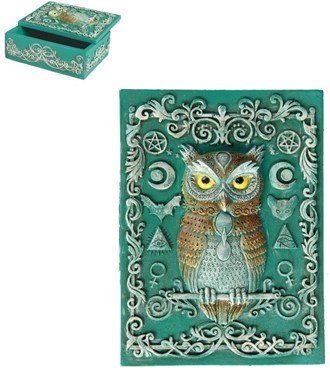 Owl - Green Trinket Box