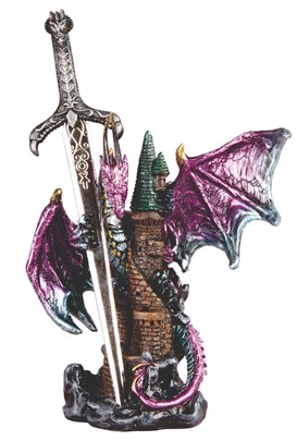Purple Dragon with Sword