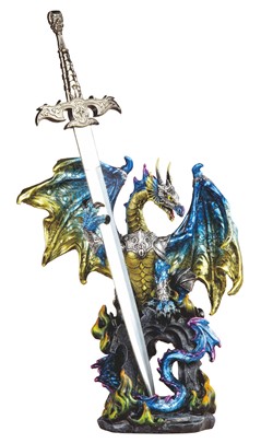 Blue Dragon with Sword