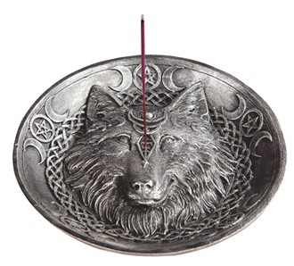 Dark Silver Wolf Incense Burner