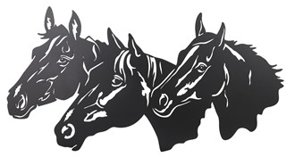 3 Horse Bust Wall Decoration