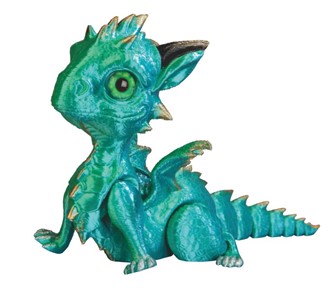 Dragon/3D BL/GN Sitting 5.75" wide