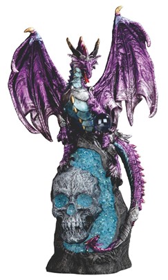 Dragon on Geode with Skull