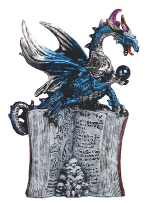 Dragon on Book & Skull Pile