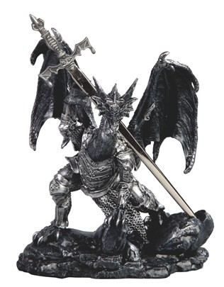 Black Dragon with Sword Guarding