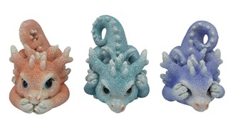 Colorful Dragon See/Speak/Hear No Evil Set