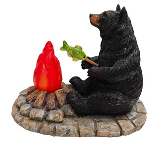LED Black Bear Campfire Cooking Fish