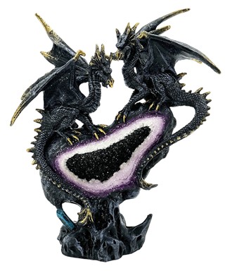 Dragons Black/Gold on Geode