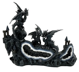 Dragons Black/Silver on Geode