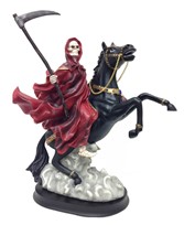 View 12" Santa Muerte horse Red