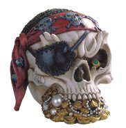 View Pirate Skull with Red Bandana