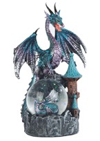 View Blue Purple Dragon Snow Globe
