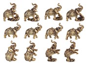 View Golden Miniature Thai Elephant Set