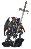 View Blue/Green Dragon with Armor & Sword