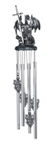 View Silver Dragon Wind Chime with Sword, Round Top