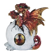 View 3-Head Red Dragon in Egg