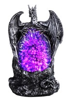 View Dragon W/ LED Silver, Crystal Stone