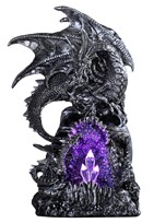 View Silver Dragon on a LED Purple CrystalStone