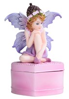 View Fairy Elf on Pink Ottoman Trinket Box