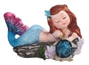 View Mermaid on Beach with Blue Sea Turtle