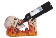 View Skull with Flame Wine Rest