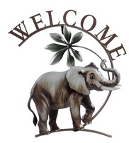 View Elephant Welcome Wall Plaque