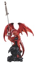 View Dragon with Sword on Rock