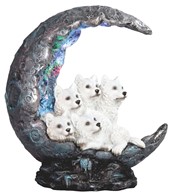 View Wolf Cubs on Moon with LED