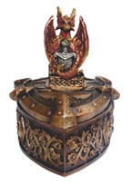 View Red Dragon with Sword Trinket Box