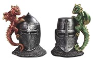 View Dragons on Knight Helmet Set