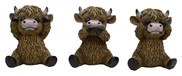 View Highland Cow See/Speak/Hear No Evil Set