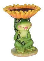 View Cute Frog Holding Sunflower