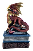 View Red Dragon Book Stack Trinket Box